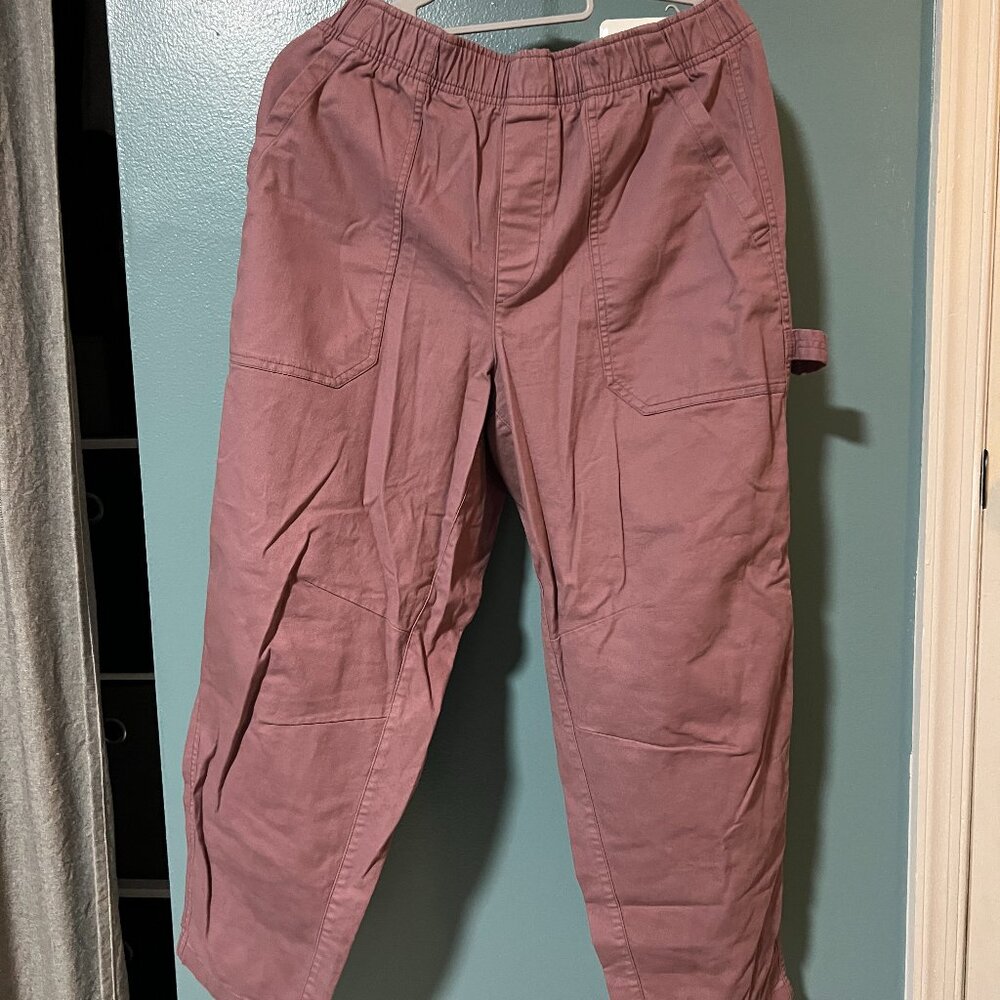 Old Navy Women Sz L Pink High-Waisted Pulla Utility Pants